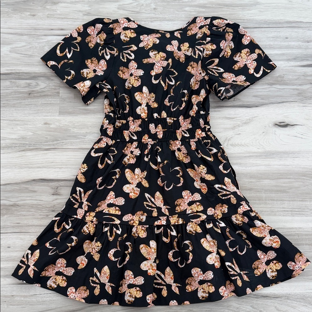 Anthropology Somerset Floral Mini Dress with Pink and Orange Accents size XS - Picture 9 of 15